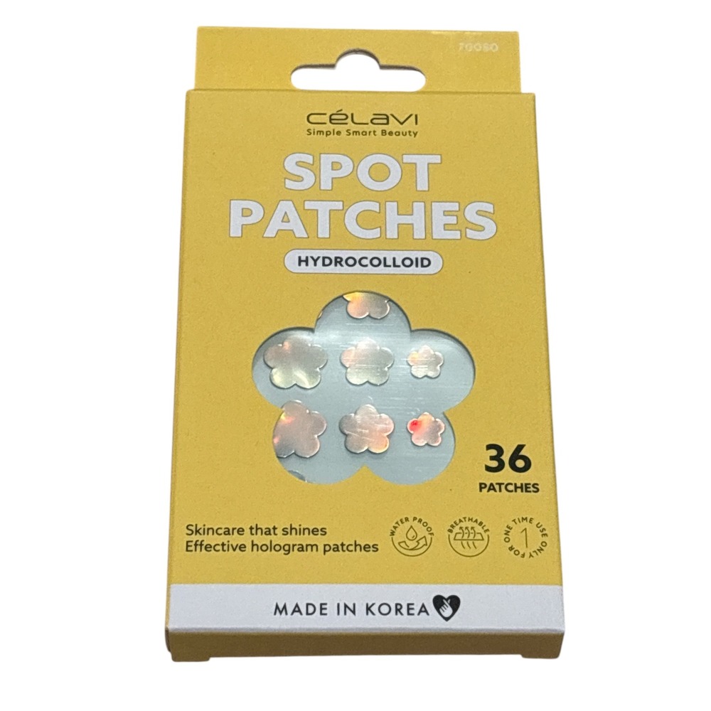 Celavi Hydrocolloid Spot Patches Hologram Flower Blemish Treatments 36ct 70080